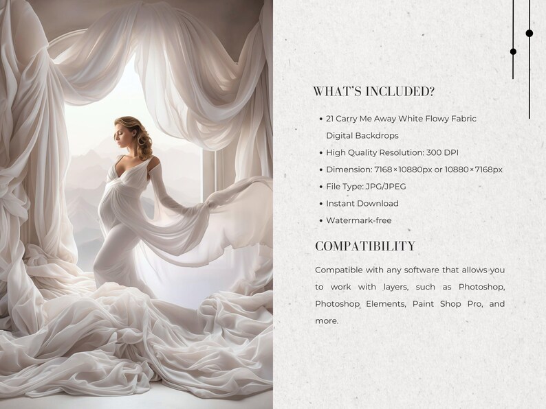 White Fabric Backdrop Digital Backdrop Overlays Maternity Digital Overlay Maternity Digital Background Fine Art Textures Photoshop Overlays bild 3