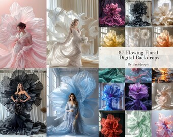 Toiles de fond numériques florales : superpositions de photographies d'art (8192 x 8192 px)
