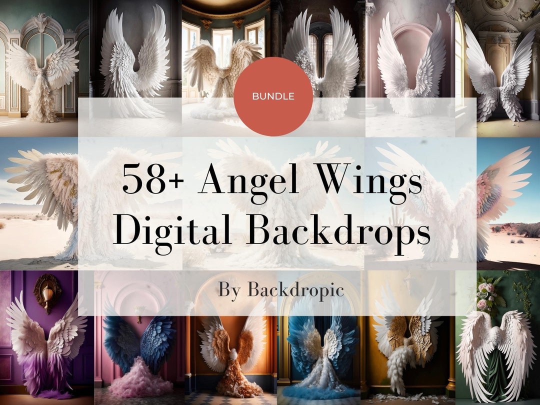 Digital Backdrops Angel Wings Digital Overlays Maternity Digital ...