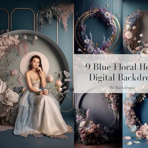9 Floral Ring Backdrop Overlays Maternity Digital Backdrop Maternity Digital Background Floral Hoop Backdrop Overlay Floral Ring Overlay