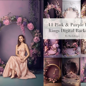 11 Floral Ring Backdrop Overlays Maternity Digital Backdrop Floral Hoop Backdrop Overlay Floral Ring Overlay Floral Backdrops maternity