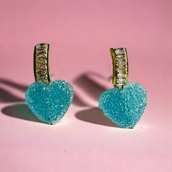 Jelly Beads Dripping Earrings Blue