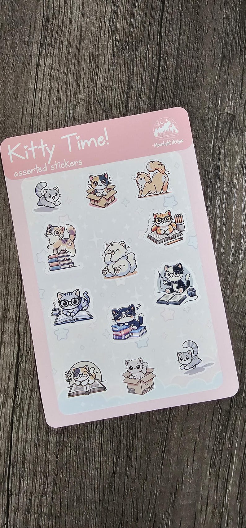 Cute Cat Sticker Sheet - Cute Kitty Stickers - Kawaii Kitty Stickers ...