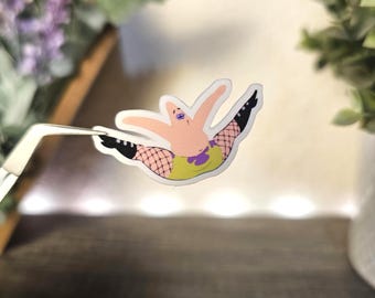 Patrick Fishnets Meme Sticker, Kindle Sticker, Water Bottle Sticker, Laptop Sticker, Gym Sticker, Cute Sticker, Gym Girl, Military Sticker