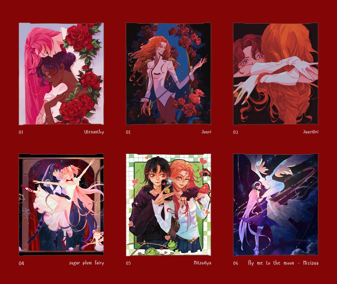 Revolutionary Girl Utena, Mizisua, Green Yuri, Madoka A5 Prints Etsy