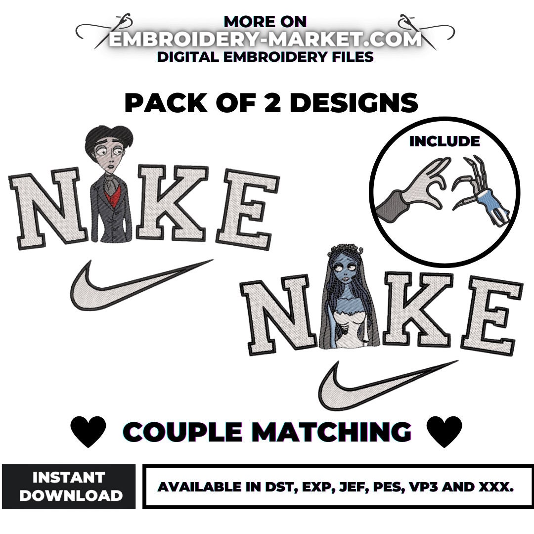 Pack Couple Corpse Embroidery File, Anime Design, Brother, Dst, Exp ...