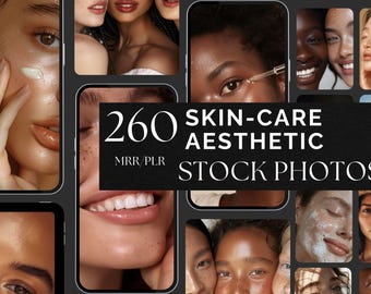 Skincare Stock Photos Bundle for Beauty Brands with MRR PLR Rights for Digital Marketing Content Creators and Social Media Use, Instagram
