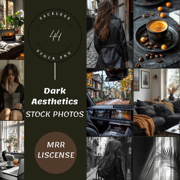 Master Resell Rights, Dark Aesthetics, Faceless Stock Photos, Digital Marketing, Customizable, MRR & PLR