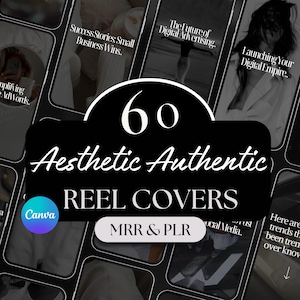 Instagram Reel Covers with Master Resell Rights & PLR Rights, Reel Cover Template, Canva, Resell Rights, Digital Product, Dark Aesthetics