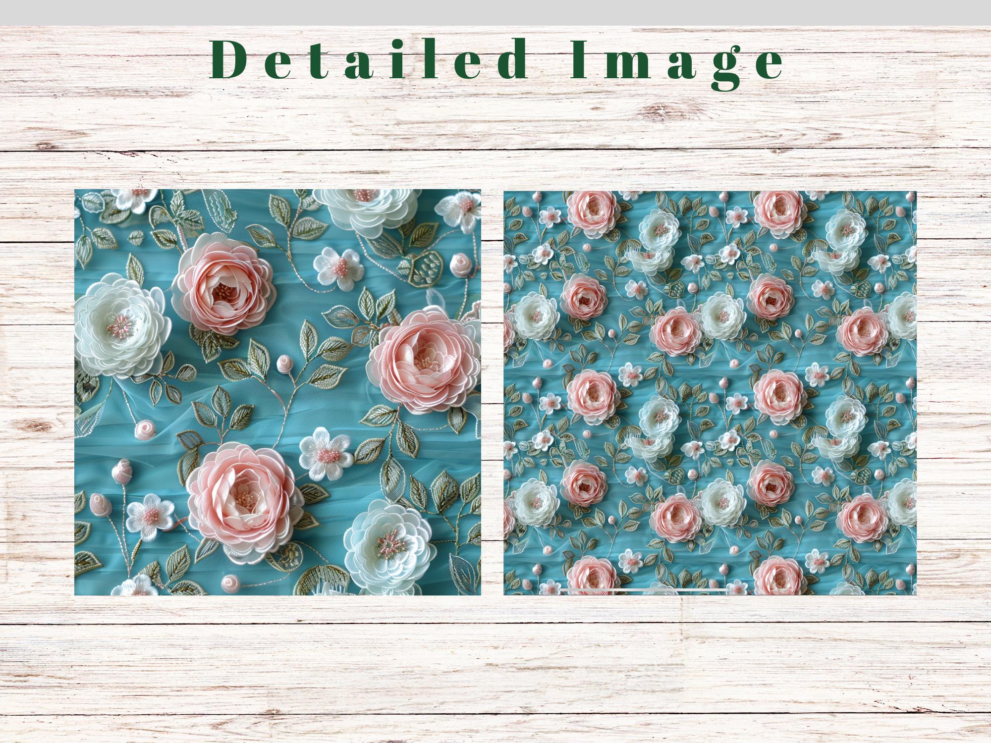 3D Blue Pink Floral Seamless Pattern Repeating File for Fabric ...