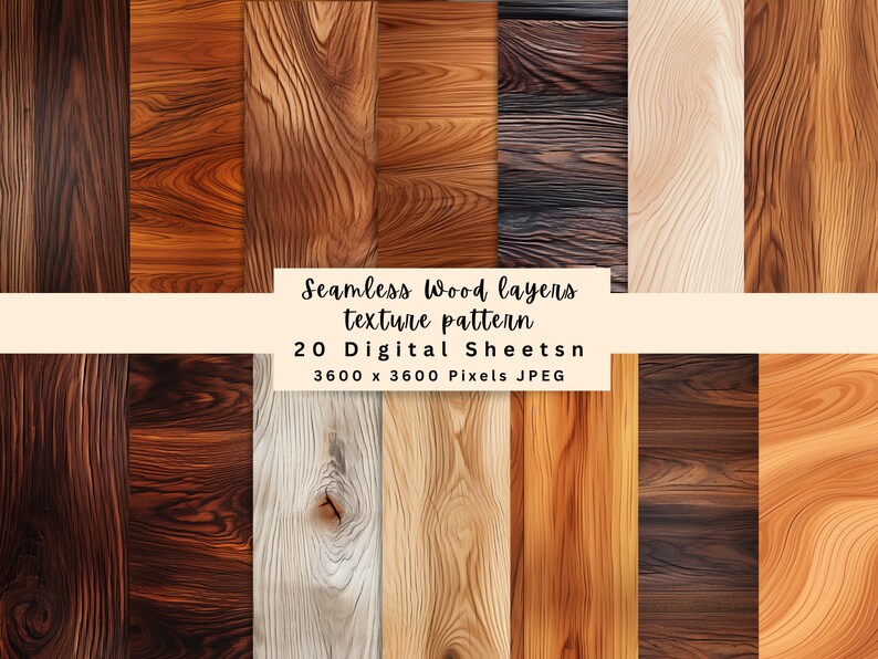 Seamless Wood Grain Texture JPEG Textures Digital Paper, Wood Grain ...