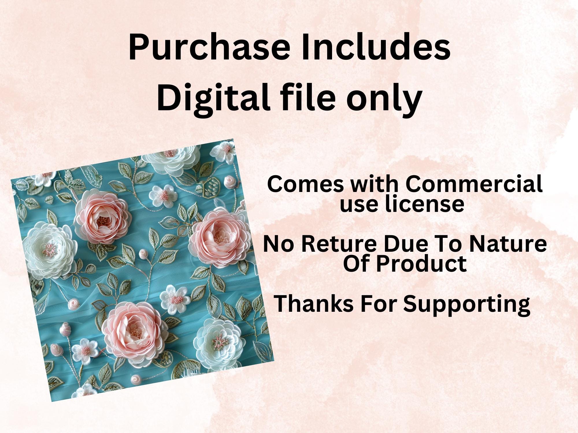 3D Blue Pink Floral Seamless Pattern Repeating File for Fabric ...