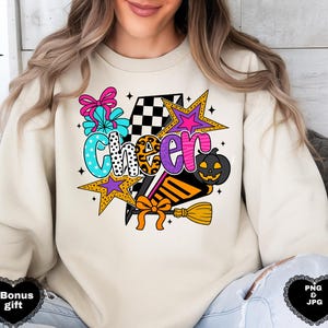 Cheer colourful Png, vibrant Cheer Mom Shirt Sublimation, Cheerleader Coquette t shirt print Png, Colorful Checker Bow, Cheer Season Png