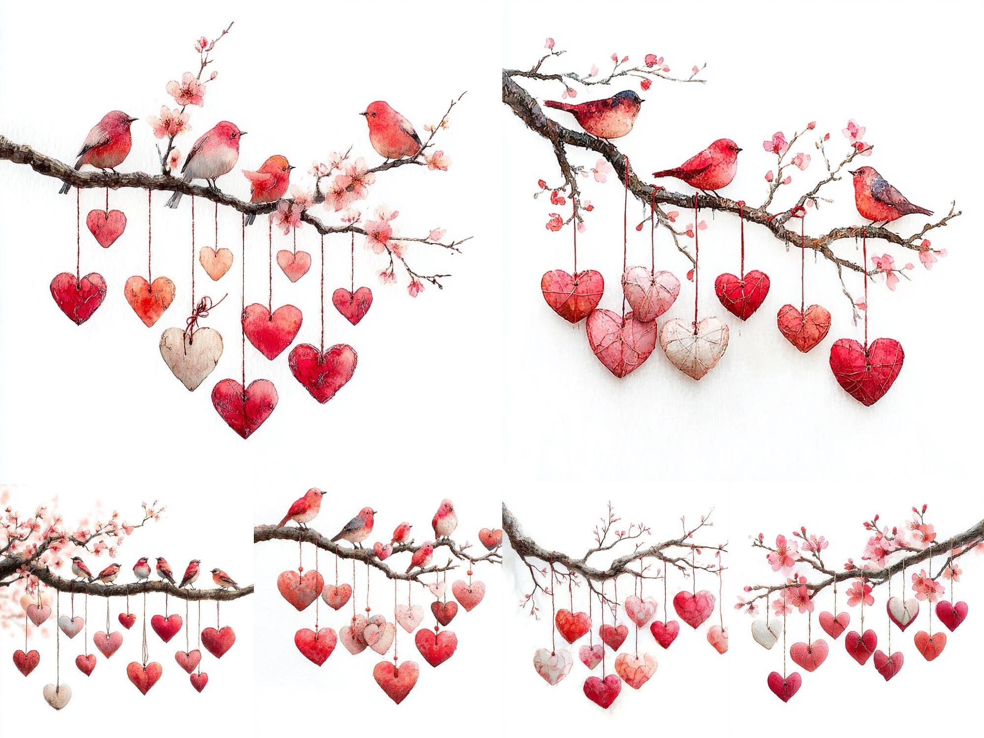 Jpg Inlove Whimsical Valentine Bird JPEG Clipart , Cute Watercolor Love Birds ...