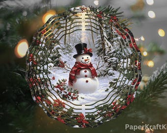 Cata-vento de boneco de neve de Natal | Cata-vento de inverno | Cata-vento floral | Amantes da neve de inverno | Presentes de Natal | Decoração de Natal