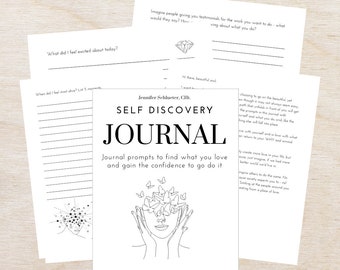 Digital Self Discovery Journal - Journal prompts to find what you love and gain the confidence to go do it, Self Reflection, Downloadable