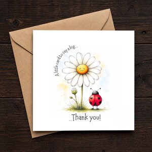 Daisy Ladybug Thank You Card: Cheerful Appreciation