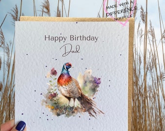 Pheasant Birthday Card | Country Style | Pheasant | Personalised | Countryside | For Him | For Her | Unique | Shooting | Game | Hunting