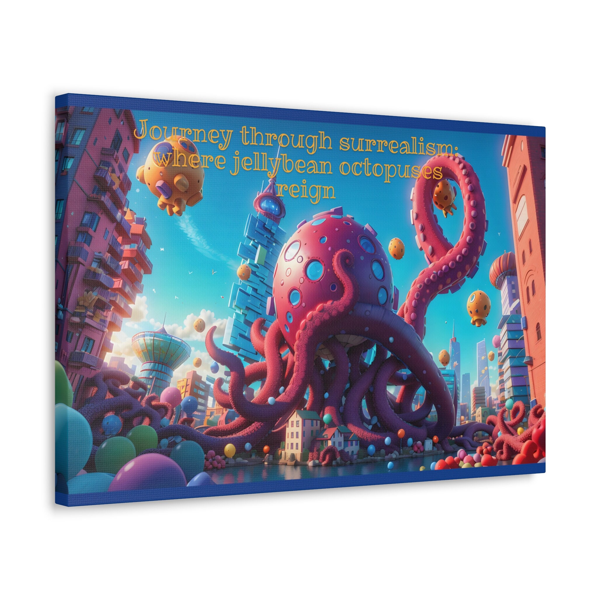 3D Jellybean Octopus Attack Surrealist Animation in Dali's Style, 8K