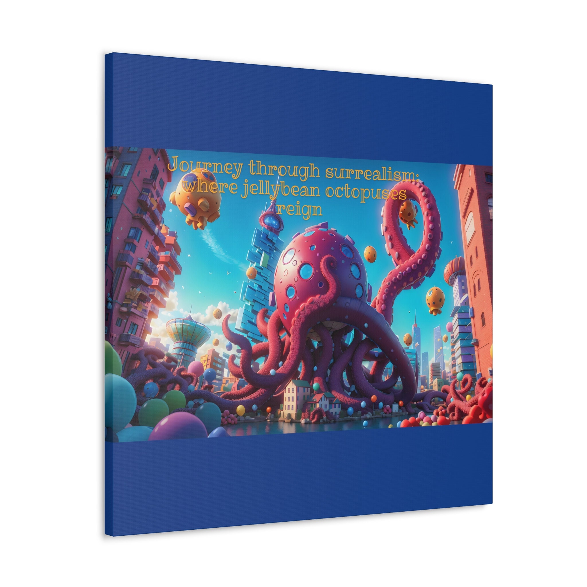 3D Jellybean Octopus Attack Surrealist Animation in Dali's Style, 8K