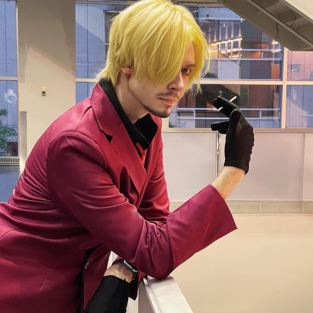 Sanji Cosplay , One Piece Vinsmoke Sanji Wano Costume, Black Leg Onigashima  Red Suit for Adults Halloween, Straw Hat Pirates 