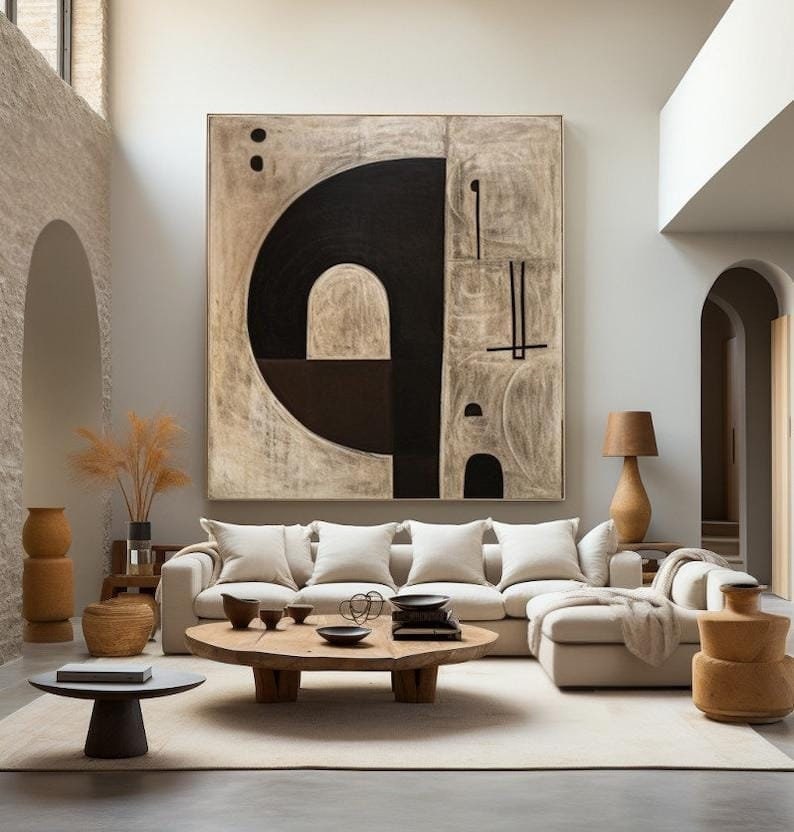 Picture of Minimalist Art, Scandinavian Artwork, Living Room Decor, Original ...
