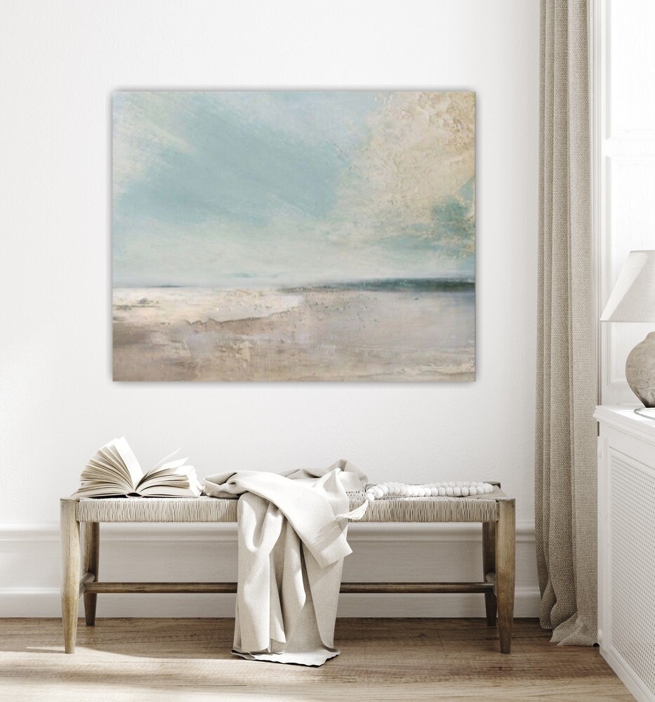 Visual Reference: Beach House Wall Art Minimalist Texture Painting Seaside Landscape