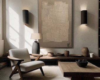 Wabi Sabi Abstract Painting, Neutral Tones Painting, Beige Brown Minimalist Art, Modern Home Decor Wall Art, Minimalist look Living Room