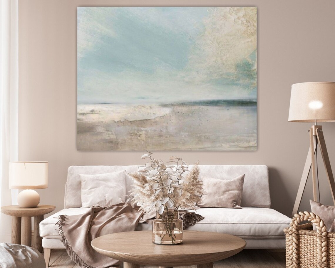 Curated visual reference: Picture Idea: Beach House Wall Art Minimalist Texture Painting Seaside Landscape