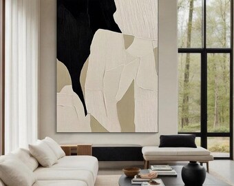 Skandinavische Wandkunst, grün-weiße abstrakte Malerei, grüne minimalistische Wandkunst, Wabi Sabi Wandkunst, moderne Innenwandkunst