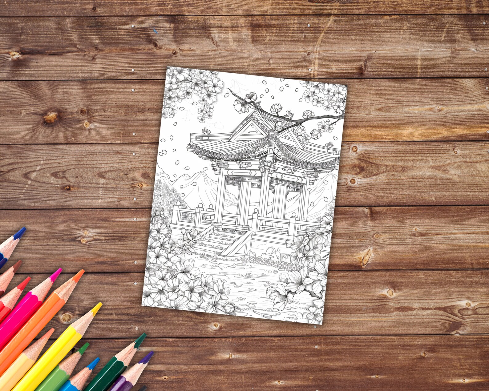 30 Spring Time Coloring Book, Grayscale Spring Gardens Coloring Pages ...