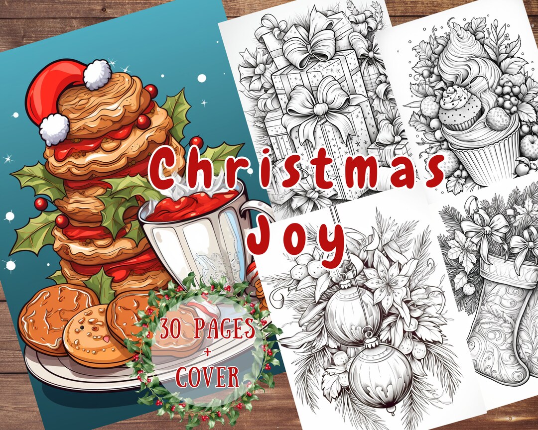 30 Christmas Decor Coloring Book Christmas Joy for Adults and Etsy Norway