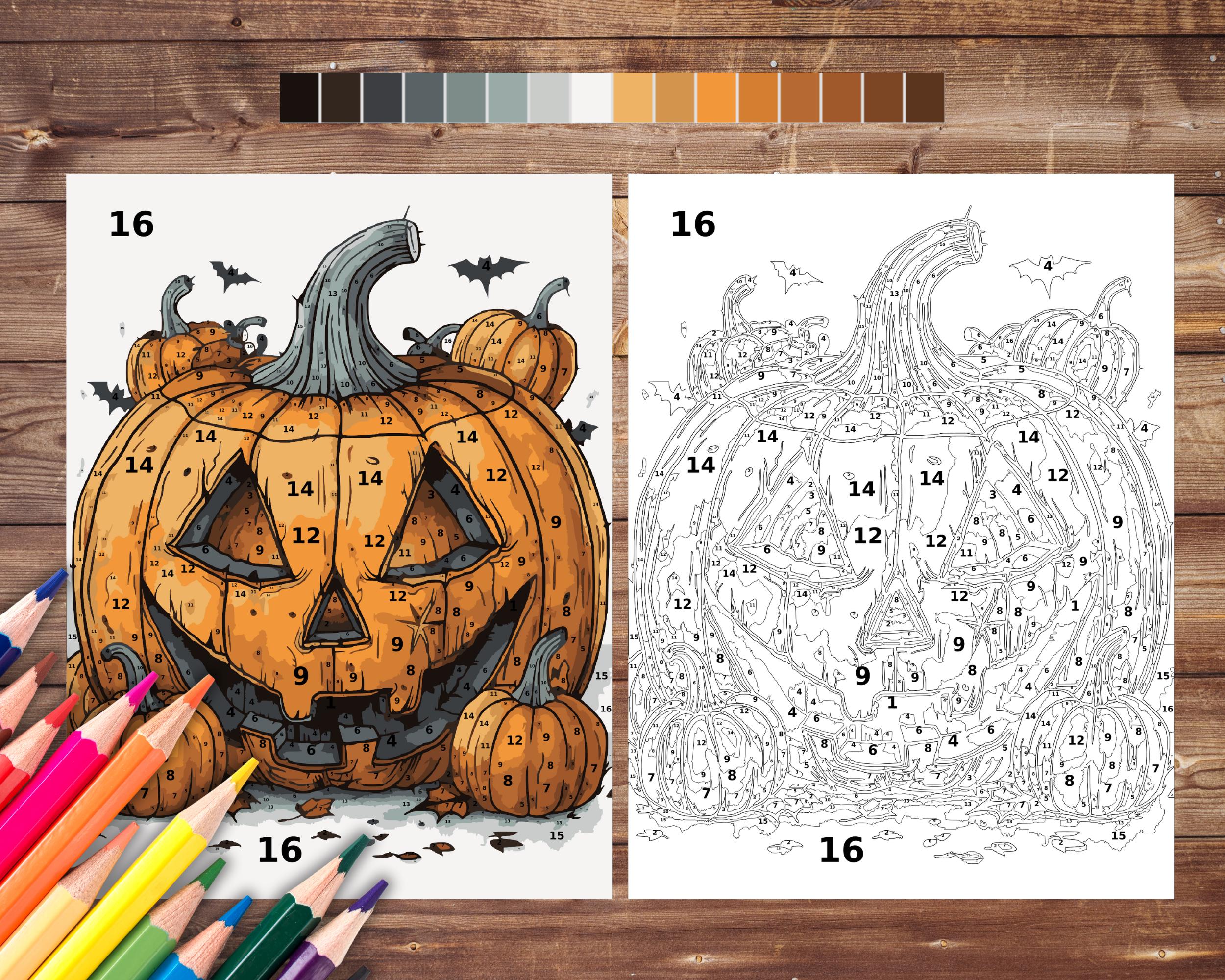 Halloween Color By Number For Adults Printable