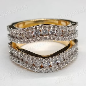 Enhancer Wrap Band Ring/Customize Ring Enhancer/Wedding Enhancer Band Ring /Anniversary Guard Band Ring/Round Cut Cubic Zirconia Diamond