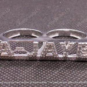Custom Name Two Finger Ring, Personalized Ring,Three-Finger Name Ring,Your Name Ring,Hip Hop Ring,Rapper Ring, Custom Letter Ring, for Men