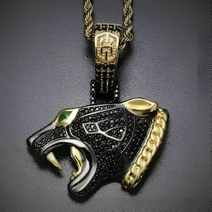 Men's Panther Hip Pendant,Custom Made Hip Hop Pendants,Personalized Jewelry Men,Gifts For Him,Hip Hop Cartoon Pendant,925 Sterling Silver