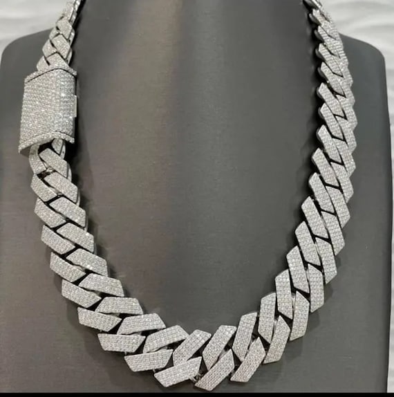 Rapper Iced Out Cuban Choker 19MM Width Line Iced Hip Hop Unisex