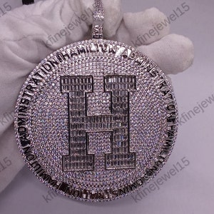 Pingente de letra personalizado, pingente de letra de palavra, pingente de hip hop, acabamento em ouro branco 14K, joias masculinas, prata esterlina 925, pingente masculino