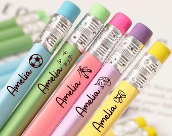Engraved Pencils Name Pencils,Customized set of pencils for kids,Unique Engraved Pencil Set,Bulk Pencils,Class Gift,Wedding Favour,Hen Party