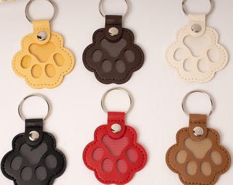 Custom Leather Paw Keychain with Fur,Engraved Leather Pawprint Fur Keychain,Pet Hair Storing,Pet Loss Gift,Pet Memorial Gift,Gift for Pet