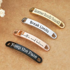 Custom Running Shoe Tags,Shoe Tag ID for Runners & Cyclists,Metal Shoe Lace Charms,Running Gift,Marathon Gift,Shoe Accessories,Shoe Bar image 2