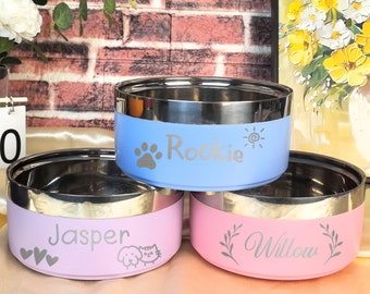 Personalized Insulated Dog Bowls,Custom Stainless Steel Pet Feeders with Name,Unique Food & Water Bowls for Dogs and Cats,Great Pet Gifts