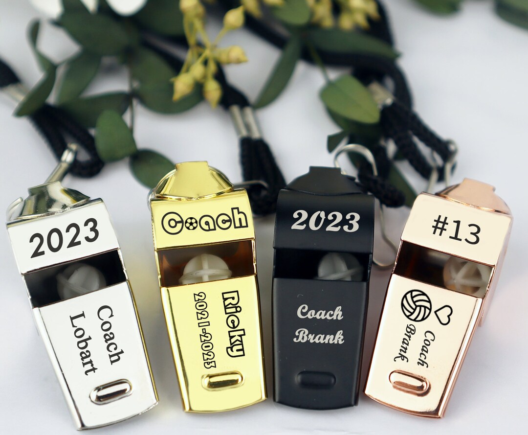 Personalized Whistle Necklace Custom Coach Whistle Engraved Etsy