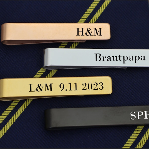 Personalised Engraved Tie Clip Groomsmen Tie Bar Name Father of the Bride Gift Stainless Steel/Gift for Boyfriend or Husband/Wedding Tie