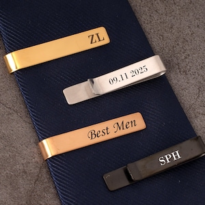 Personalised Engraved Tie Clip Groomsmen Tie Bar Name Father of the Bride Gift Stainless Steel/Gift for Boyfriend or Husband/Wedding Tie