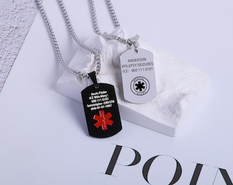 Collana personalizzata per allerta medica Targhetta