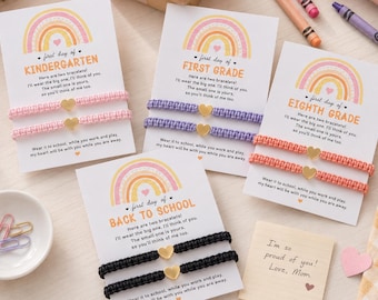 First Day Of School Heart Bracelet Set, Back To School Gift, Perfect Gift for the First Day of Kindergarten /Preschool /First Grade Bracelet