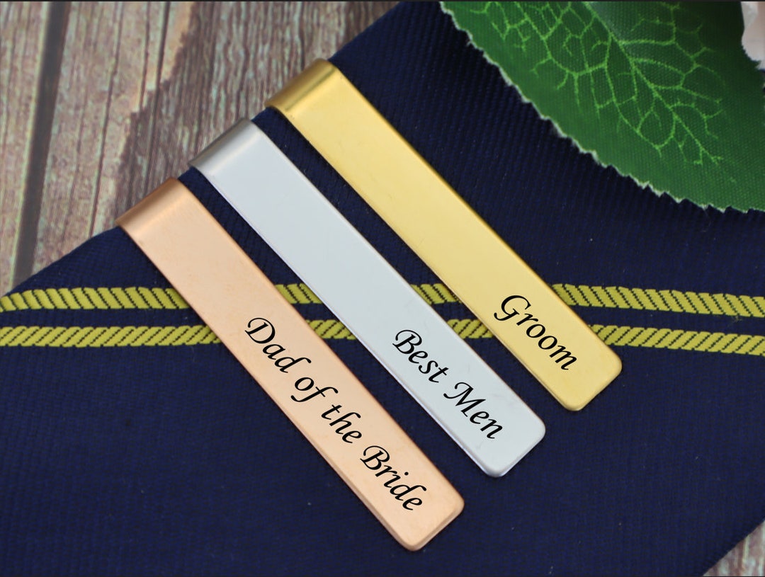 Custom Tie Clip Engraved Stainless Steel Tie Clip Groomsmen Best Man Tie Clips Groomsmen Gift