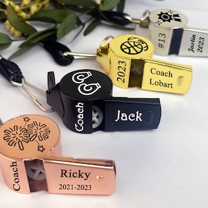 Personalized Sport Gift for Coach,Personalized Whistle Necklace,Custom Coach Whistle,Engraved Stainless Coach Whistle custom Teacher Gift image 3