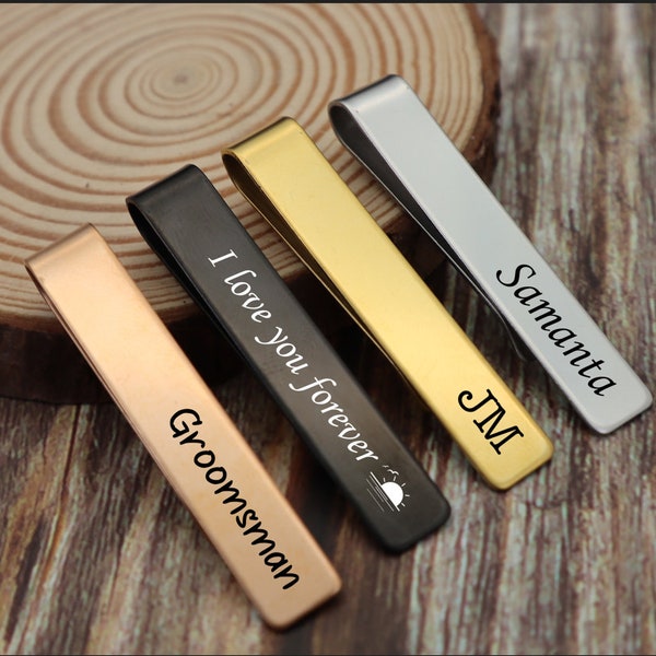 Personalised Tie Clip Customise Your Own Message Custom Goomsmen Tie Clips, Groomsmen gifts, Wedding, Custom Tie Clip, gift him